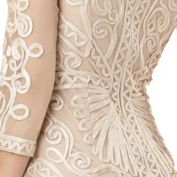 Sheer sleeve sheath JS collection dress - Picture 7 of 7